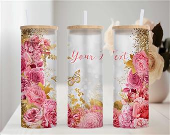 Roses Gold Glitter Flowers